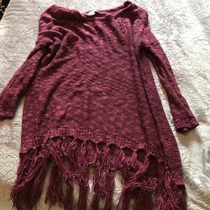 Umgee sheer fringe sweater